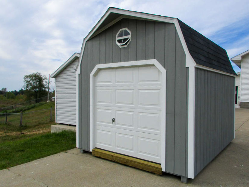 Custom Gambrel garage with contrasting trim